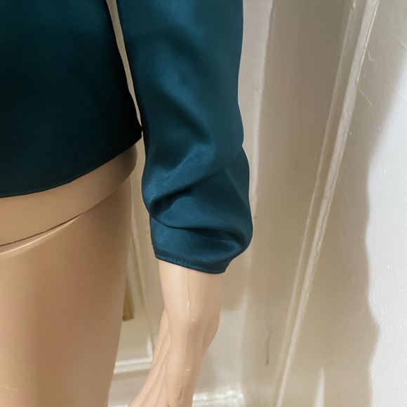 ASOS Deep Green Wrap Blouse with Buckle - Picture 4 of 11